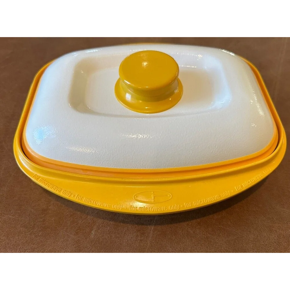 Range Mate Yellow Non-Stick Microwave Grill Pan Cooker Vtg